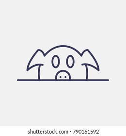Outline pig icon illustration isolated vector sign symbol