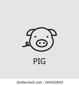 Outline pig vector icon. Pig illustration for web, mobile apps, design. Pig vector symbol.