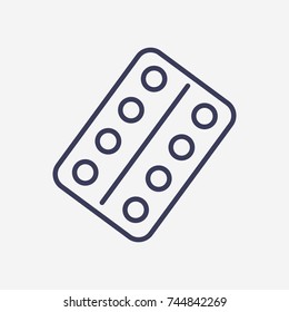 Outline pill pack icon illustration vector symbol