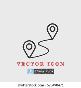 Outline  pin   icon ilustration vector symbol