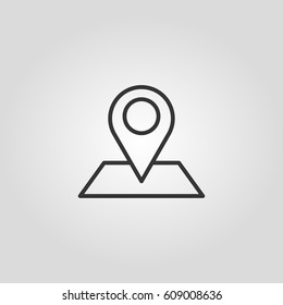 Outline pin map   web icon ilustration  vector symbol