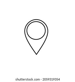Outline pin point, location icon isolated on white background.thin pin point icon vector
