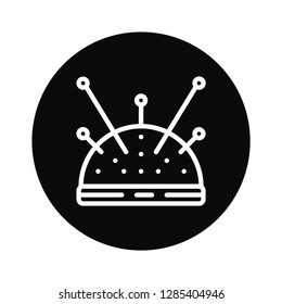 Outline Pincushion icon vector isolated on white background. Linear symbol for mobile app and web design.