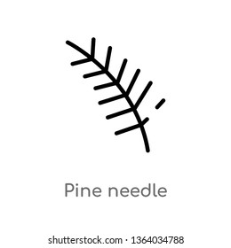 outline pine needle vector icon. isolated black simple line element illustration from nature concept. editable vector stroke pine needle icon on white background