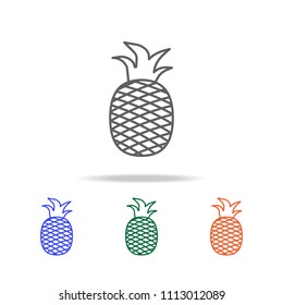 Outline pineapple icon. Elements of fruits and vegetables in multi colored icons. Premium quality graphic design icon. Simple icon for websites, web design, mobile app on white background