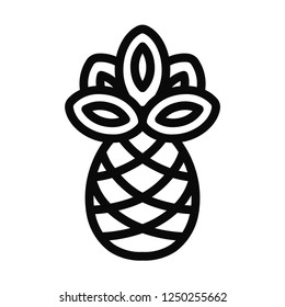 Outline Pineapple icon vector isolated on white background. Modern, linear vector sign for mobile app and web design.
