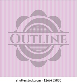 Outline pink emblem