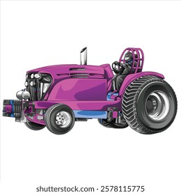 Outline pink truck isolated on a black background for t-shirt design, print, and business purposes.