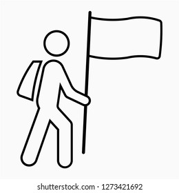 Outline pioneer pixel perfect vector icon