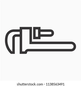 Outline Pipe Wrench pixel perfect vector icon