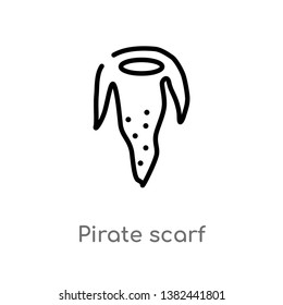 outline pirate scarf vector icon. isolated black simple line element illustration from fashion concept. editable vector stroke pirate scarf icon on white background
