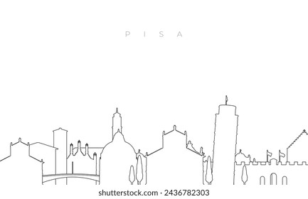 Outline Pisa skyline. Trendy template with Pisa buildings and landmarks in line style. Stock vector design. 