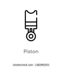 outline piston vector icon. isolated black simple line element illustration from industry concept. editable vector stroke piston icon on white background