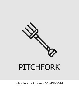 Outline pitchfork vector icon. Pitchfork illustration for web, mobile apps, design. Pitchfork vector symbol.