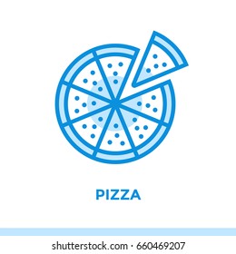 Outline PIZZA icon. Vector pictogram suitable for print, website and presentation