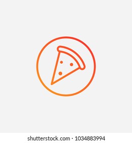 Outline pizza icon.gradient illustration isolated vector sign symbol