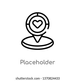 outline placeholder vector icon. isolated black simple line element illustration from blogger and influencer concept. editable vector stroke placeholder icon on white background
