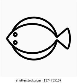 Outline plaice vector icon