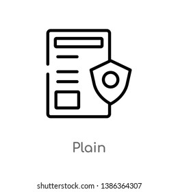 outline plain vector icon. isolated black simple line element illustration from gdpr concept. editable vector stroke plain icon on white background