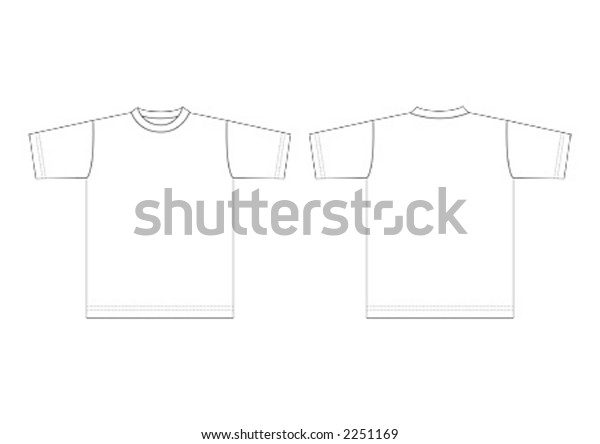 Outline Plain White Tshirt Use Template Stock Vector (Royalty Free) 2251169