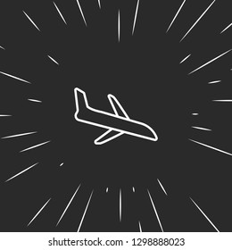 Outline plane landing icon illustration isolated vector sign symbol