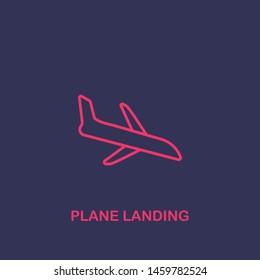 Outline plane landing icon.plane landing vector illustration. Symbol for web and mobile