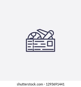 Outline plane ticket icon illustration isolated vector sign symbol