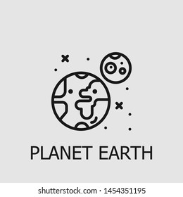 Outline planet earth vector icon. Planet earth illustration for web, mobile apps, design. Planet earth vector symbol.