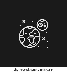 Outline planet earth vector icon. Planet earth illustration for web, mobile apps, design. Planet earth vector symbol.