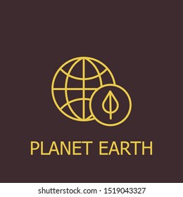 Outline planet earth vector icon. Planet earth illustration for web, mobile apps, design. Planet earth vector symbol.