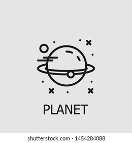 Outline planet vector icon. Planet illustration for web, mobile apps, design. Planet vector symbol.
