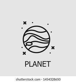 Outline planet vector icon. Planet illustration for web, mobile apps, design. Planet vector symbol.