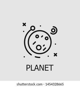 Outline planet vector icon. Planet illustration for web, mobile apps, design. Planet vector symbol.