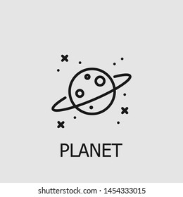 Outline planet vector icon. Planet illustration for web, mobile apps, design. Planet vector symbol.