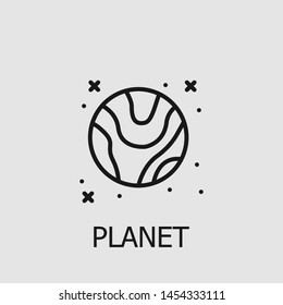 Outline planet vector icon. Planet illustration for web, mobile apps, design. Planet vector symbol.