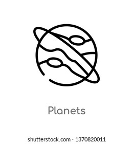 outline planets vector icon. isolated black simple line element illustration from astronomy concept. editable vector stroke planets icon on white background