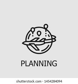 Outline planning vector icon. Planning illustration for web, mobile apps, design. Planning vector symbol.