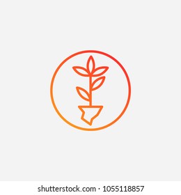 Outline plant icon.gradient illustration isolated vector sign symbol