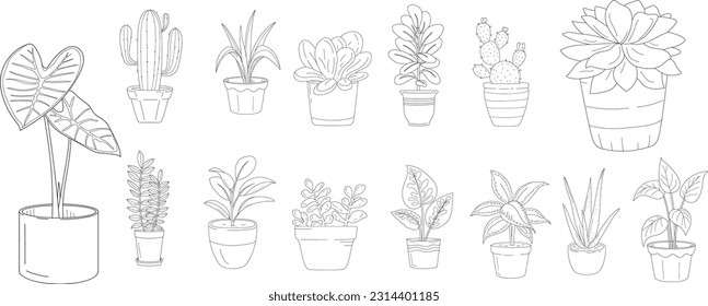 Outline Plant Pot Element 3