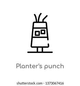 outline planter's punch vector icon. isolated black simple line element illustration from drinks concept. editable vector stroke planter's punch icon on white background