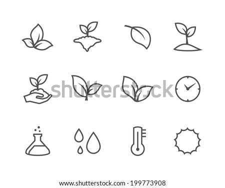 Outline plants icons