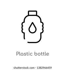 outline plastic bottle vector icon. isolated black simple line element illustration from ecology concept. editable vector stroke plastic bottle icon on white background