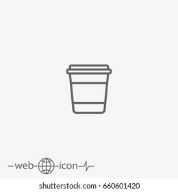outline plastic cup or paper cup vector icon