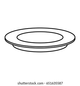 outline plate dish empty round icon