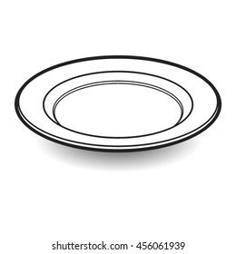 outline plate  vector drawing