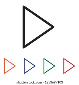 Outline Play button icon vector isolated on white background. Modern, linear vector sign for mobile app and web design.