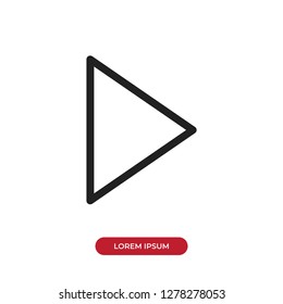 Outline Play button icon vector isolated on white background. Modern, linear vector sign for mobile app and web design.