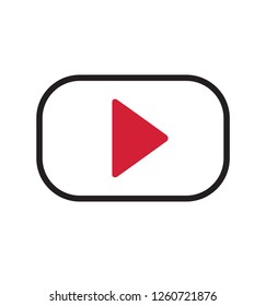 Outline play video button icon media vector illustration isolated on white eps 10