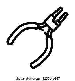 Outline Pliers icon vector isolated on white background. Modern, linear vector sign for mobile app and web design.