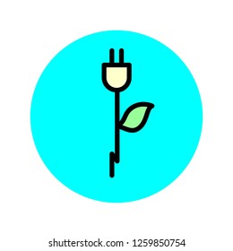 Outline plug icon illustration,vector energy sign symbol